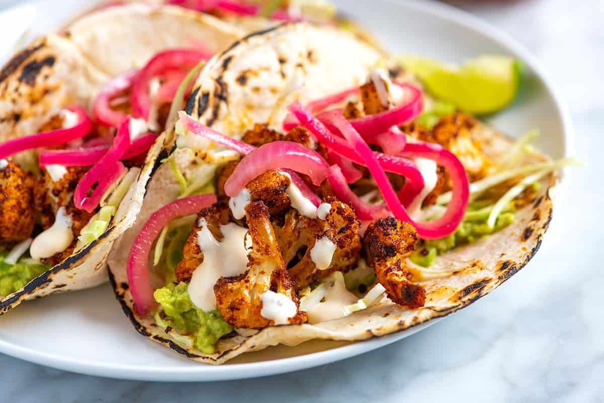 Receita de tacos de couve -flor de pimenta