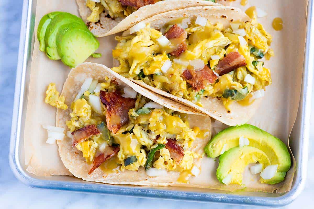 Receita de tacos de café da manhã muito boa