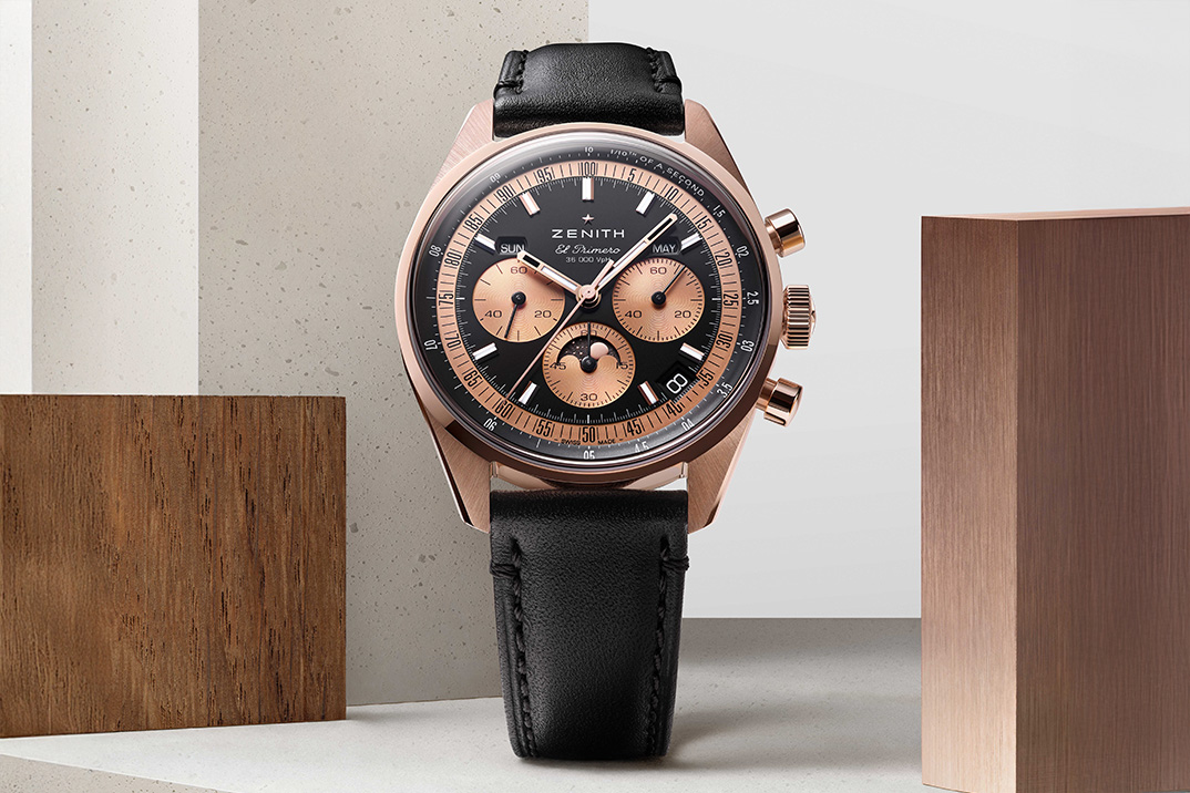 Zenith aprimora seu reavivamento original do cronomástre Triple Calendar em um elegante ouro rosa