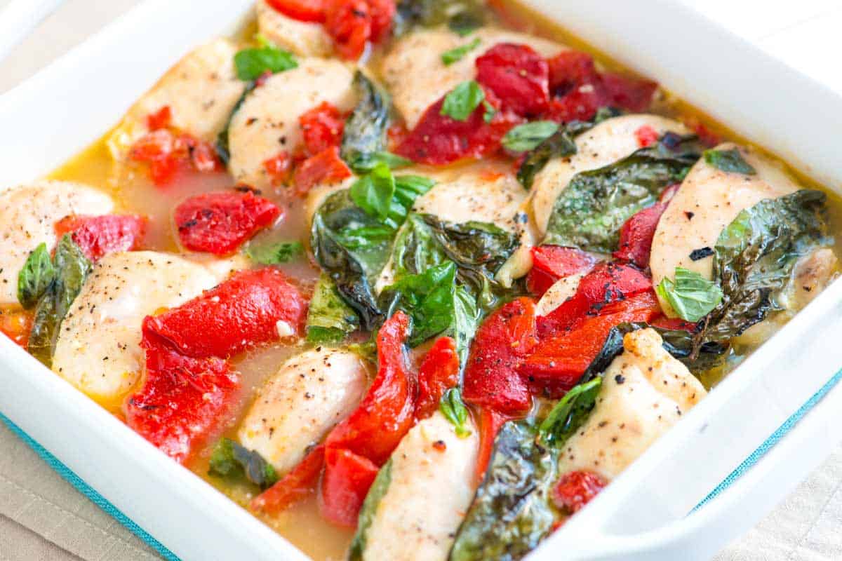 Receita de assada de frango com pimenta vermelha assada