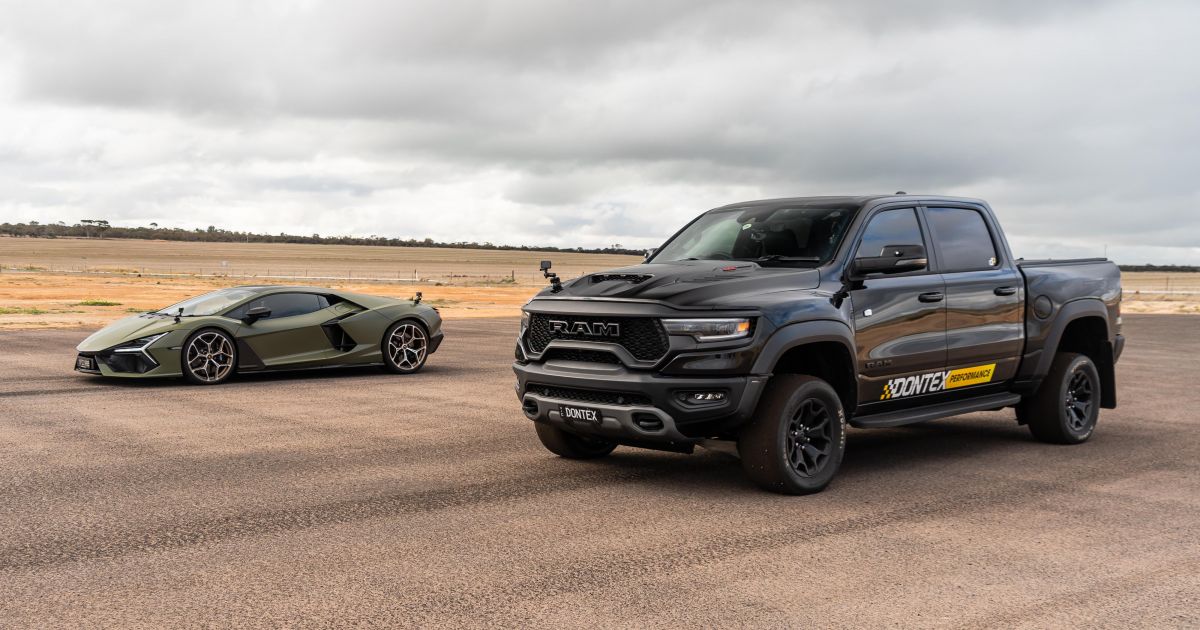12000HP RAM TRX vs Lamborghini Reuelgto Race