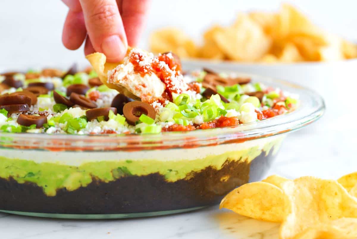 Receita de mergulho de 7 camadas seriamente boa