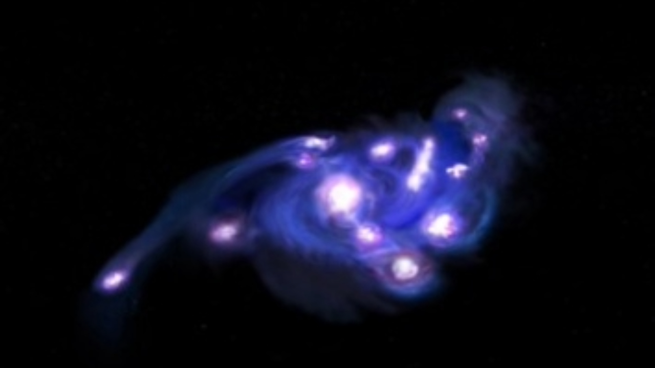 Os astrônomos acham a galáxia bizarra de ‘uvas cósmicas’ no universo inicial. Aqui está por isso que isso é um grande negócio (foto)