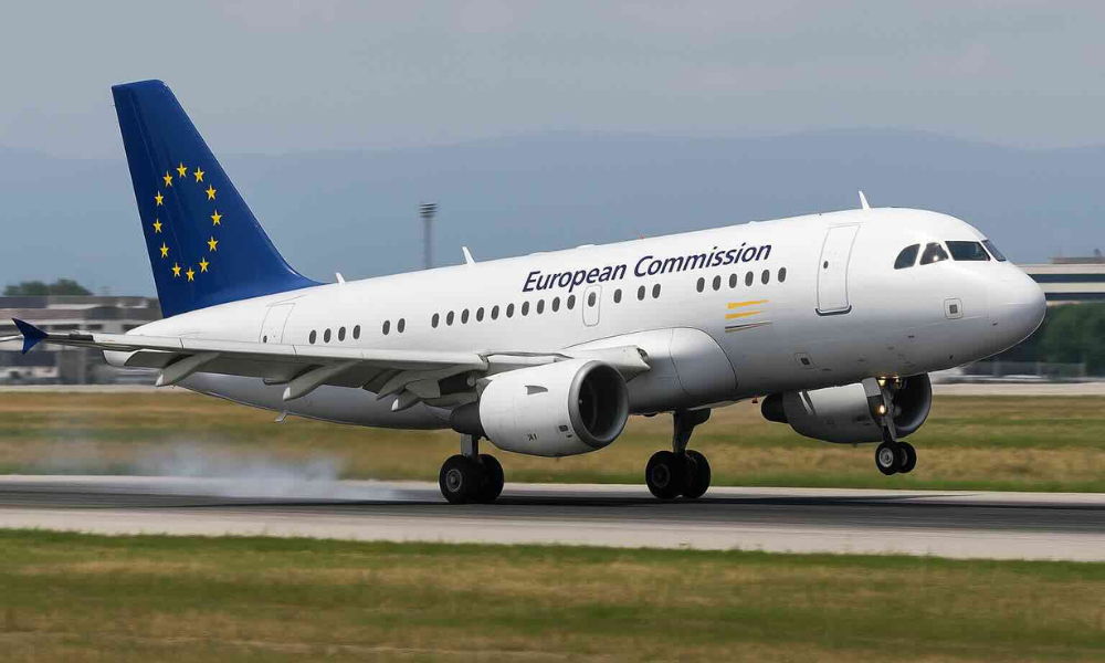 O avião do presidente da CE atingiu o suspeito ataque de bloqueio de GPS russo