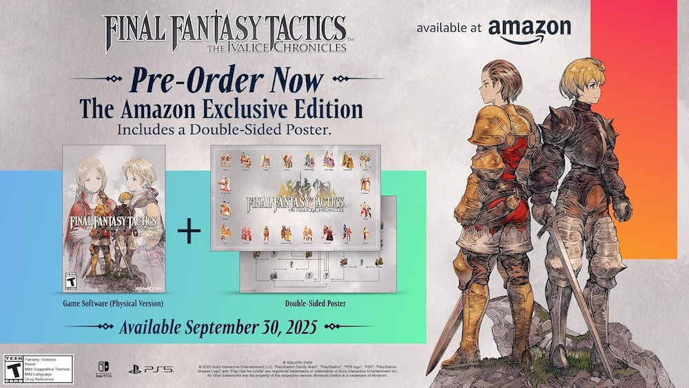 Final Fantasy Tactics Amazon Exclusive Edition ainda disponível para entrega do dia de lançamento