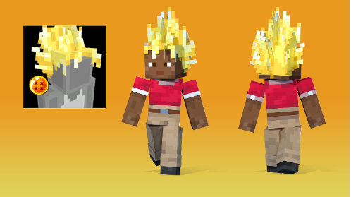 O Minecraft está cruzando com o Dragonball Z, incluindo os cabelos super saiayan grátis agora