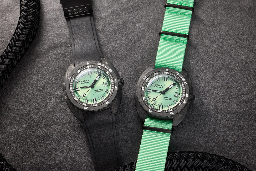 Doxa acabou de levar a tendência verde do Seafoam 300m debaixo d’água com seu icônico mergulhador sub -300 de carbono