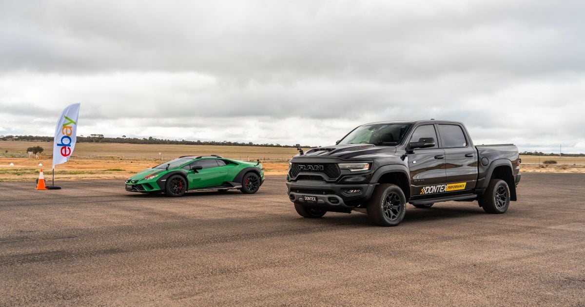 1200HP RAM TRX vs Lamborghini Huracan Sterrato Drag Race
