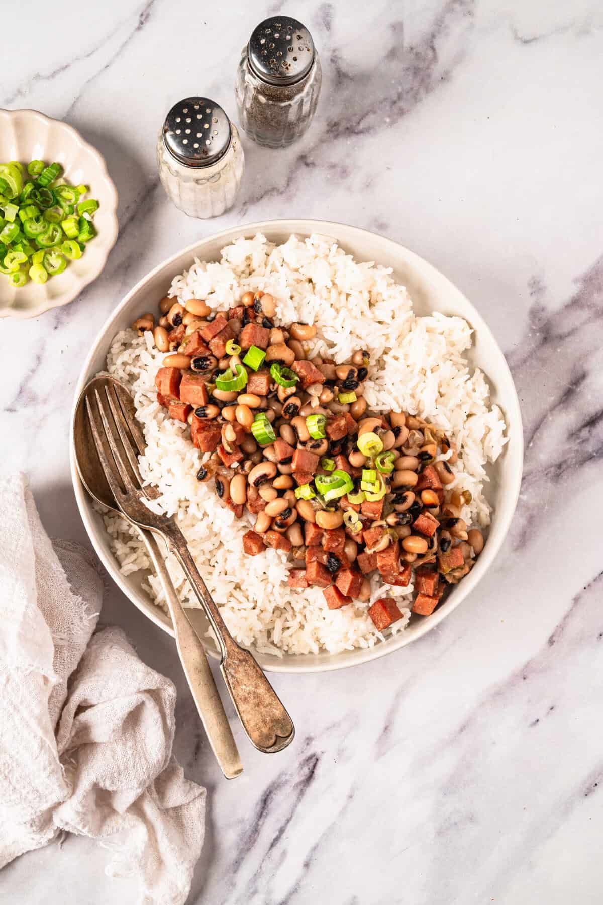 Ervilhas e arroz de olhos pretos – fé de fé de alimentos