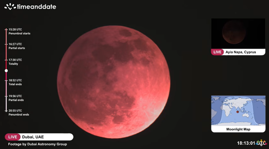 Veja a Lua do Sangue Aumente em 1º Fotos de setembro de 2025 Eclipse lunar total