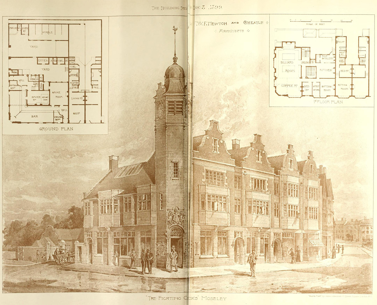 1899 – The Fighting Cocks Hotel, Moseley, Birmingham – Arquitetura de Birmingham