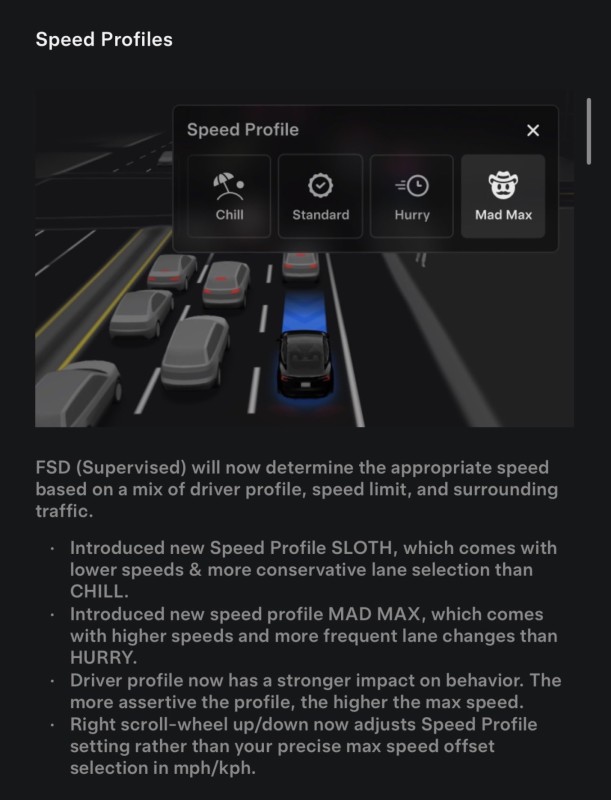 O novo modo ‘Mad Max’ do Tesla FSD ultrapassa os limites de velocidade