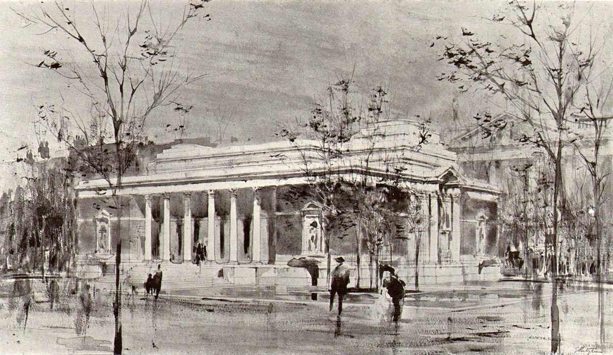 1912 – Proposta de St. Stephen’s Green Gallery, Dublin – Arquitetura de Dublin City, Irlanda não construída
