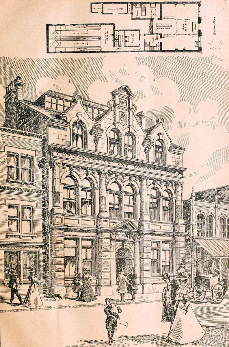 1899 – Projeto para Clube Conservador e Unionista, Swindon, Wiltshire – Arquitetura de Wiltshire