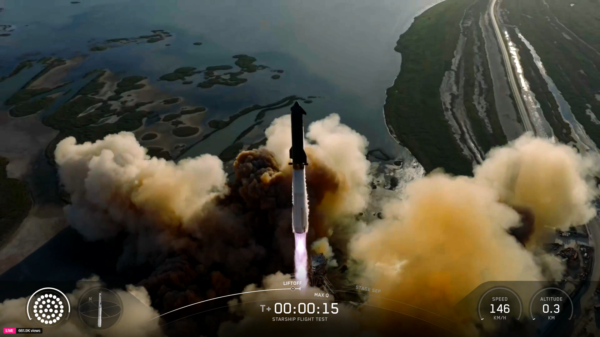 SpaceX lança foguete gigante Starship para a Lua e Marte no 11º vôo de teste (vídeo)
