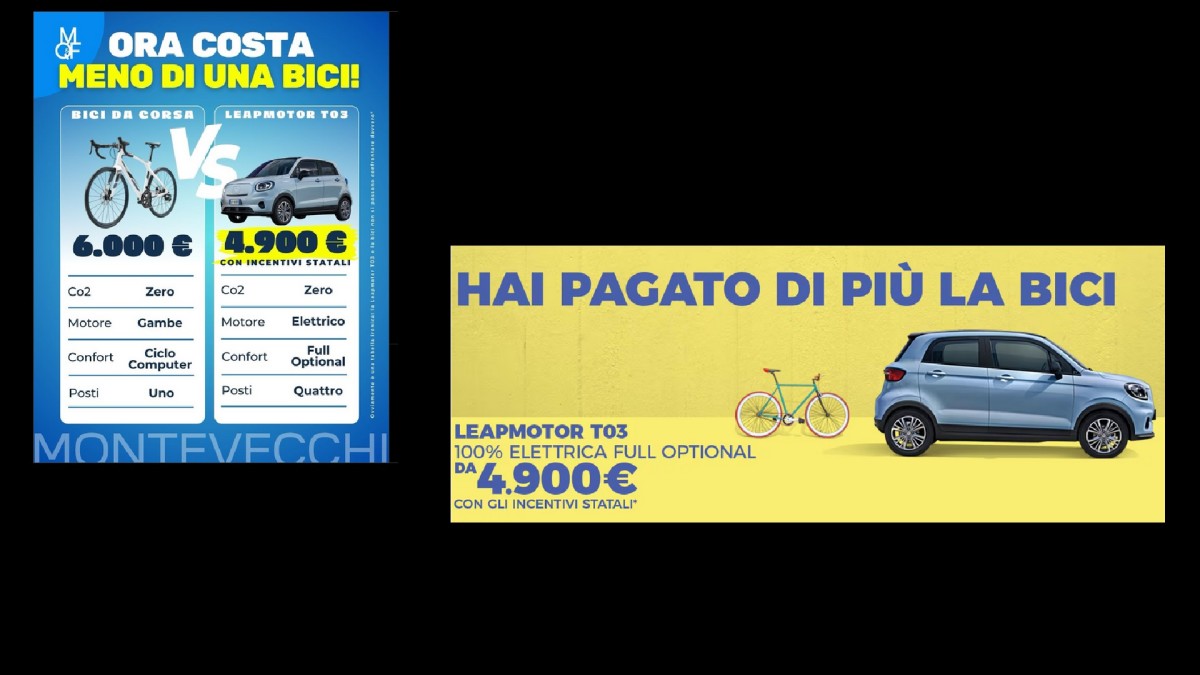 Quando nós termina os descontos, os italianos podem pegar um EV para "Menos de uma bicicleta"