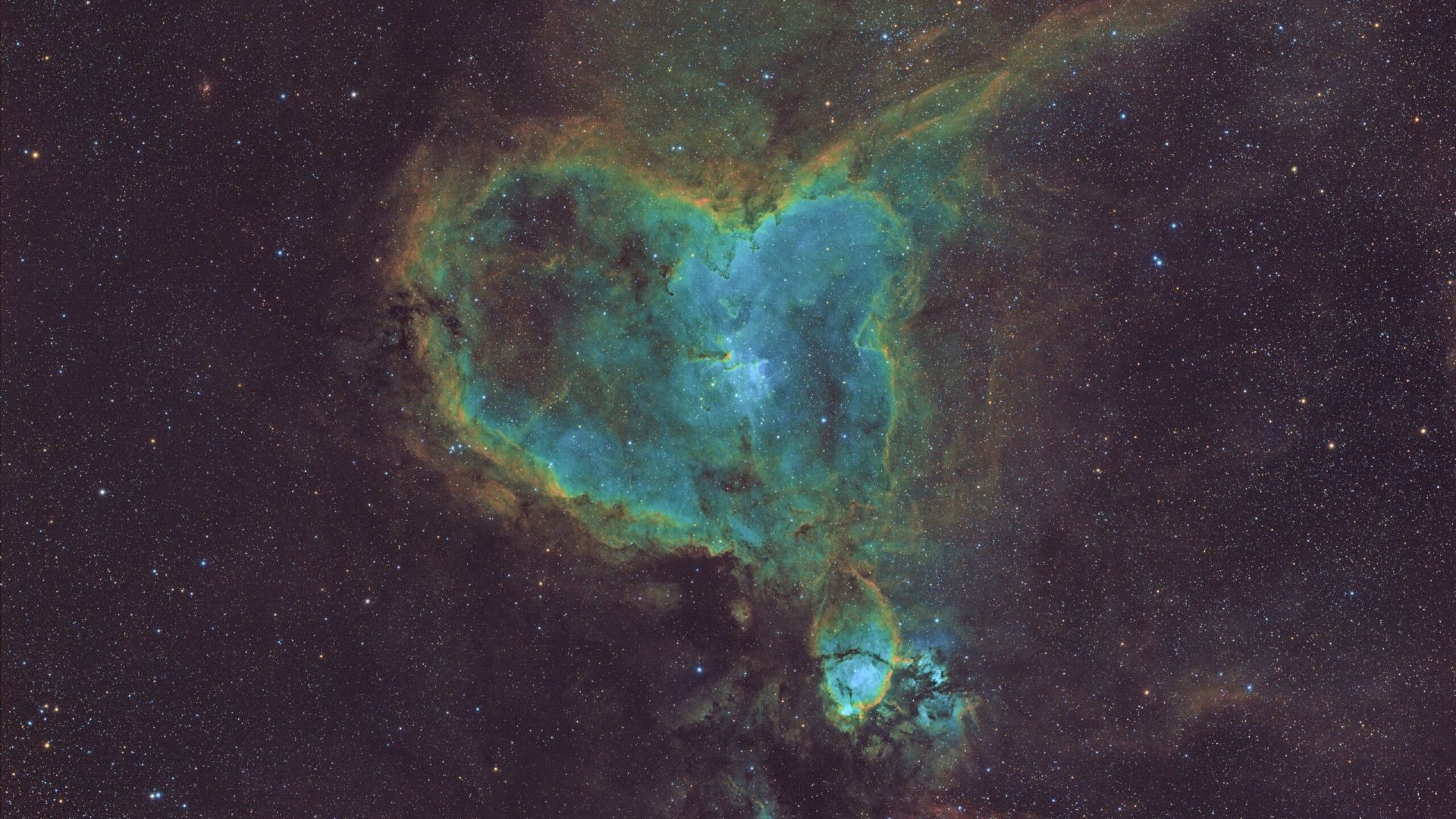 Um coração cósmico explode em luz no novo retrato do astrofotógrafo do espaço profundo (foto)