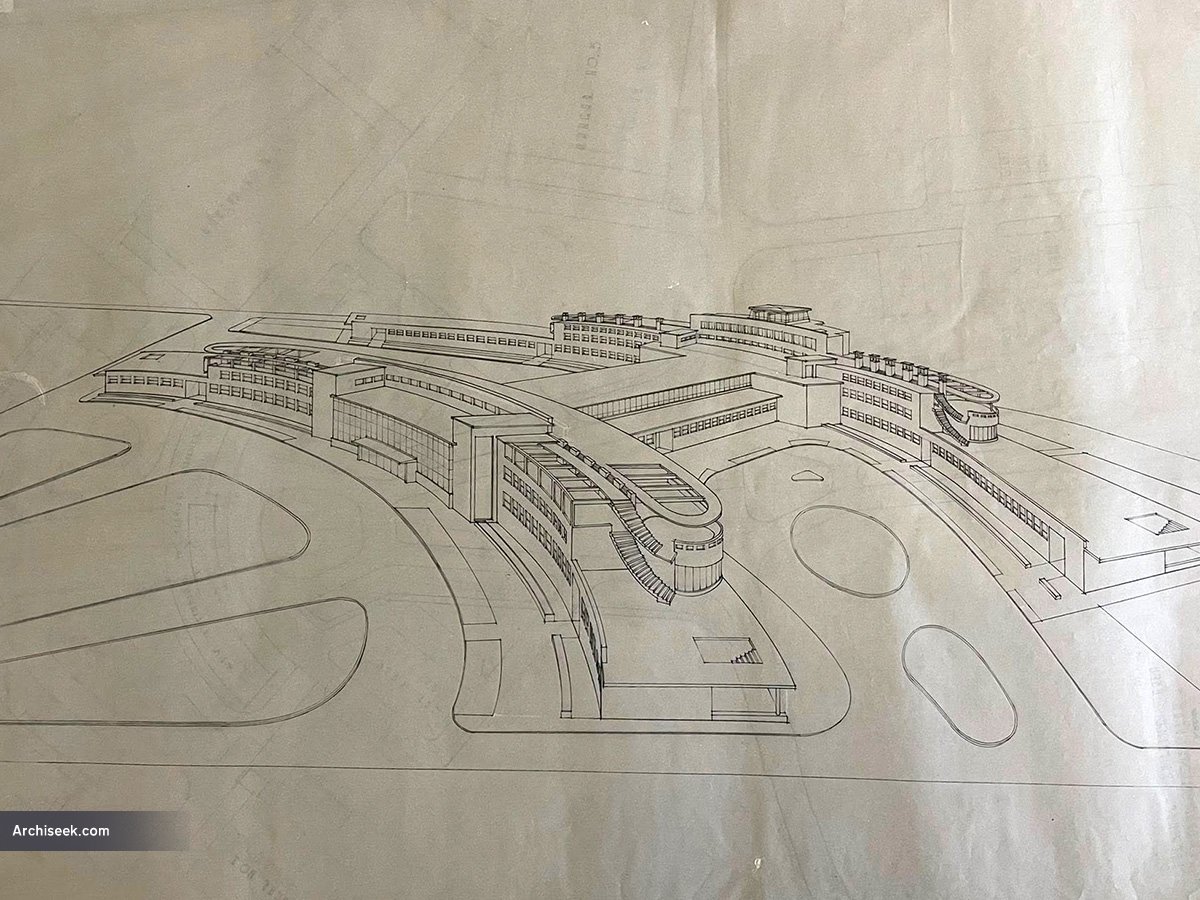 1952 – Extensão sugerida para o Aeroporto de Dublin – Arquitetura de Fingal, Irlanda não construída