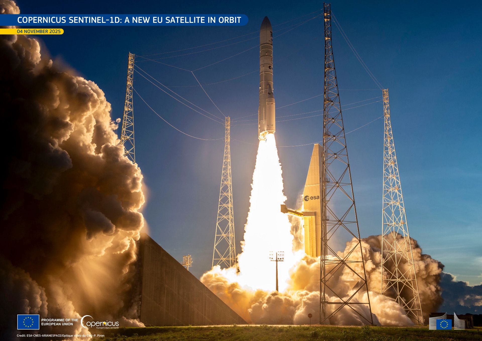 O foguete Ariane 6 da Europa tira a foto do dia em 13 de novembro de 2025
