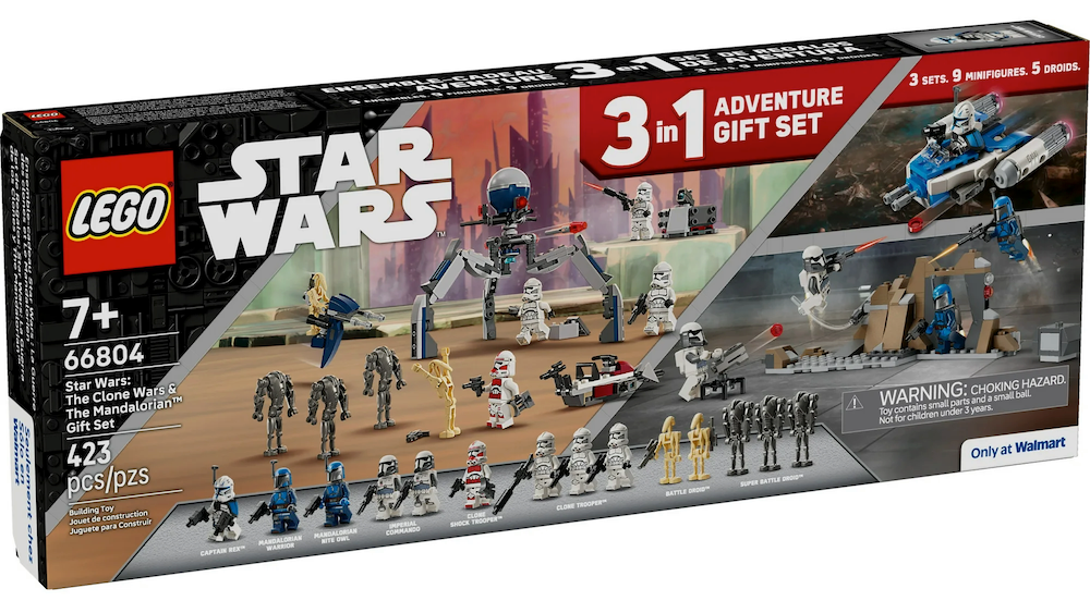 Ganhe dinheiro grátis no Walmart com o pacote de conjunto de presentes 3 em 1 Lego Star Wars de US $ 45