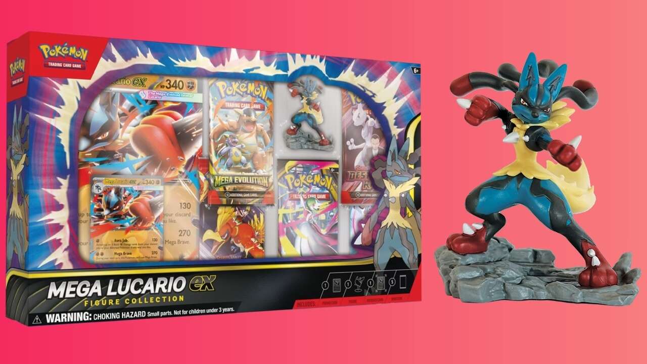 Pokémon TCG nova coleção de figuras Mega Lucario Ex reabastecida na Amazon