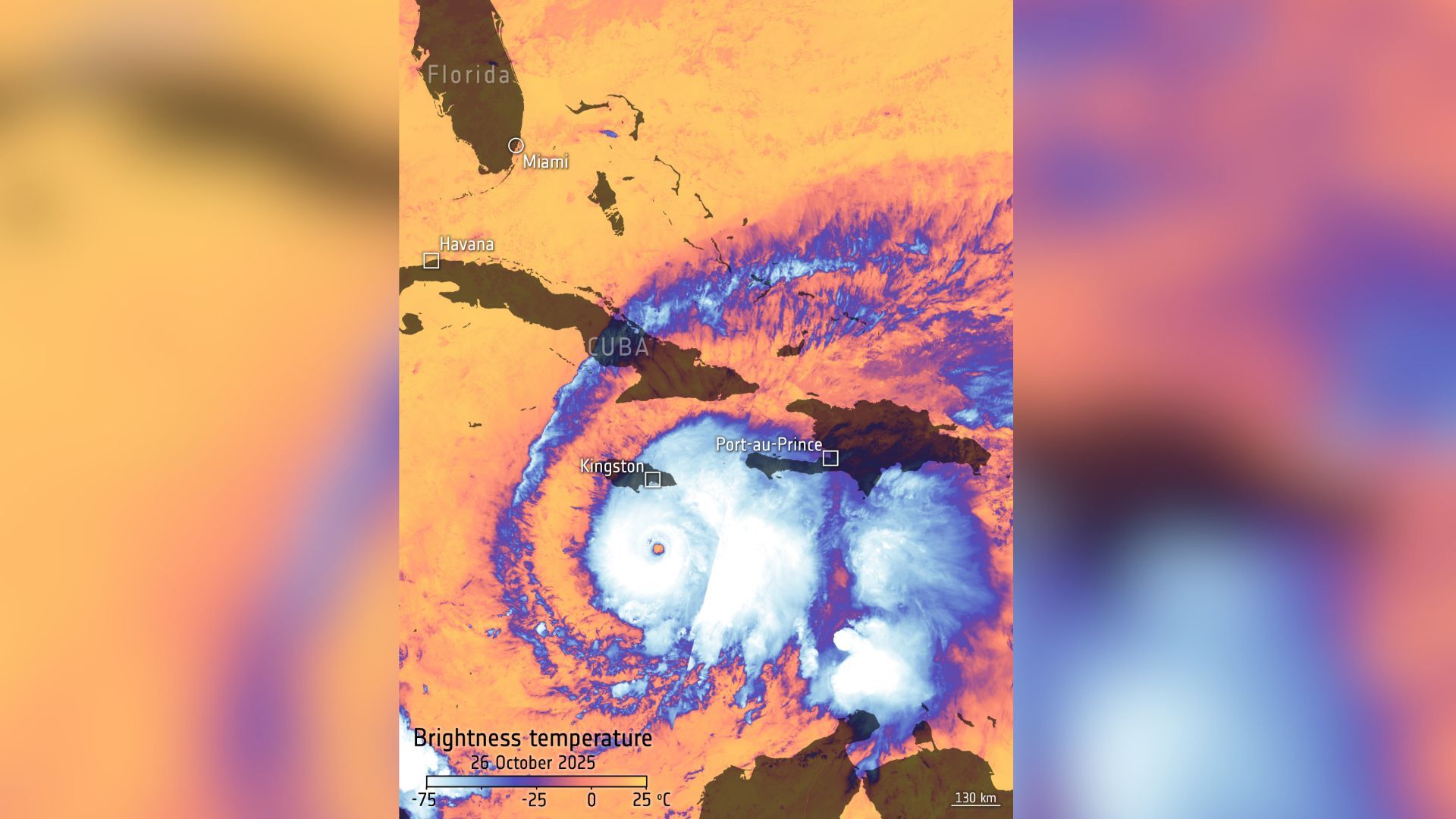 Satélite captura o poder destrutivo da foto do dia do furacão Melissa em 17 de novembro de 2025