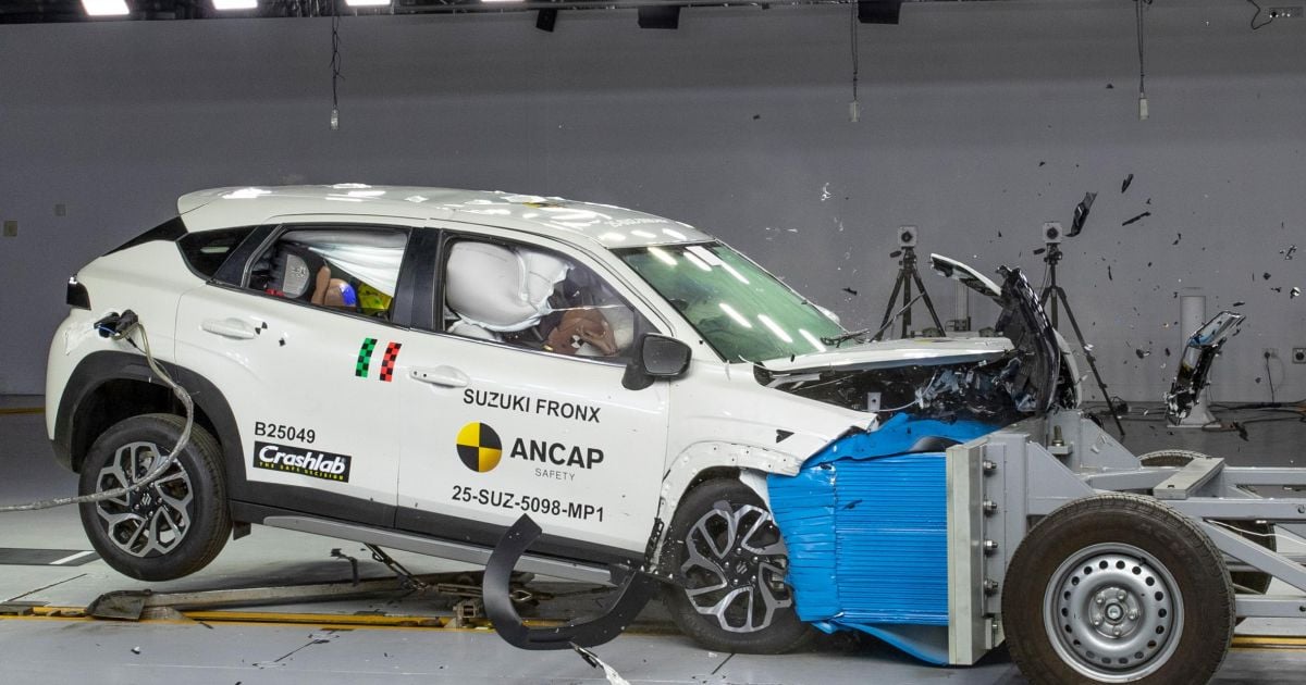 Suzuki Fronx obtém classificação ANCAP de uma estrela após falha do cinto de segurança