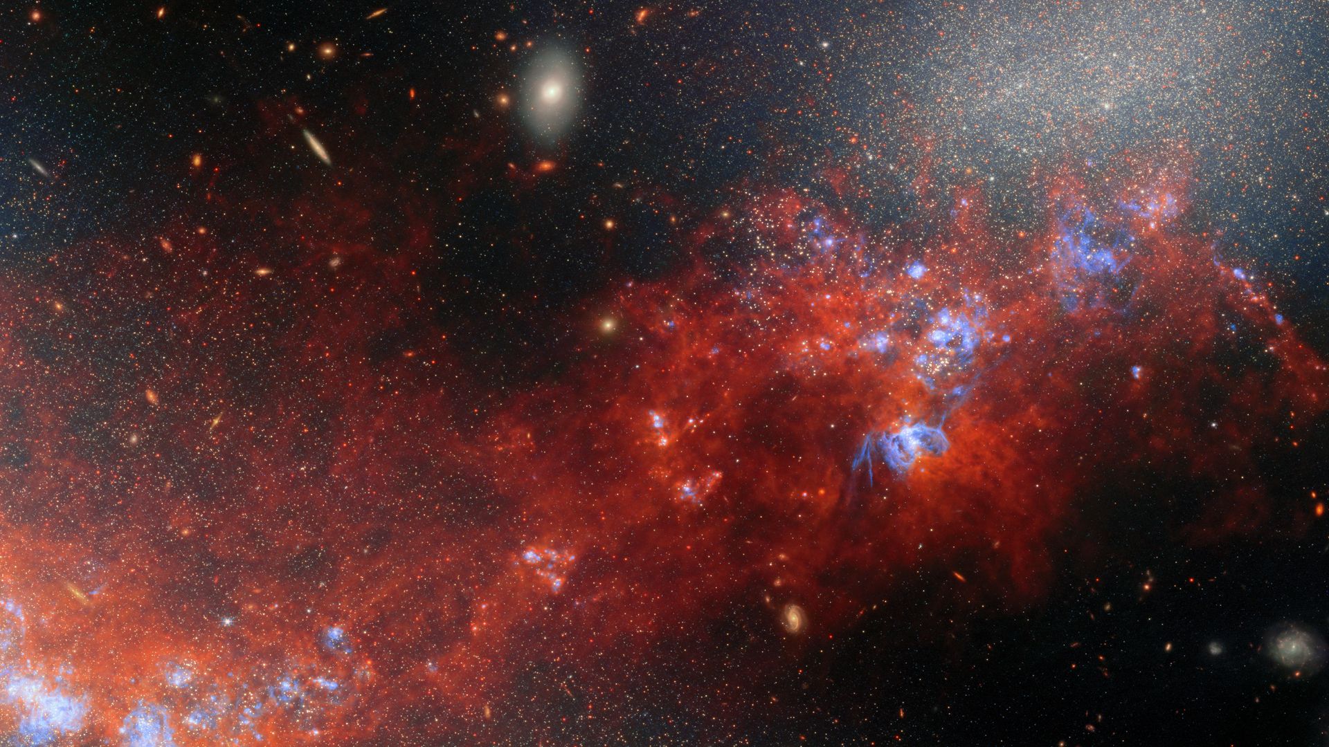 Ponte brilhante liga galáxias anãs em nova imagem impressionante do Telescópio Espacial James Webb