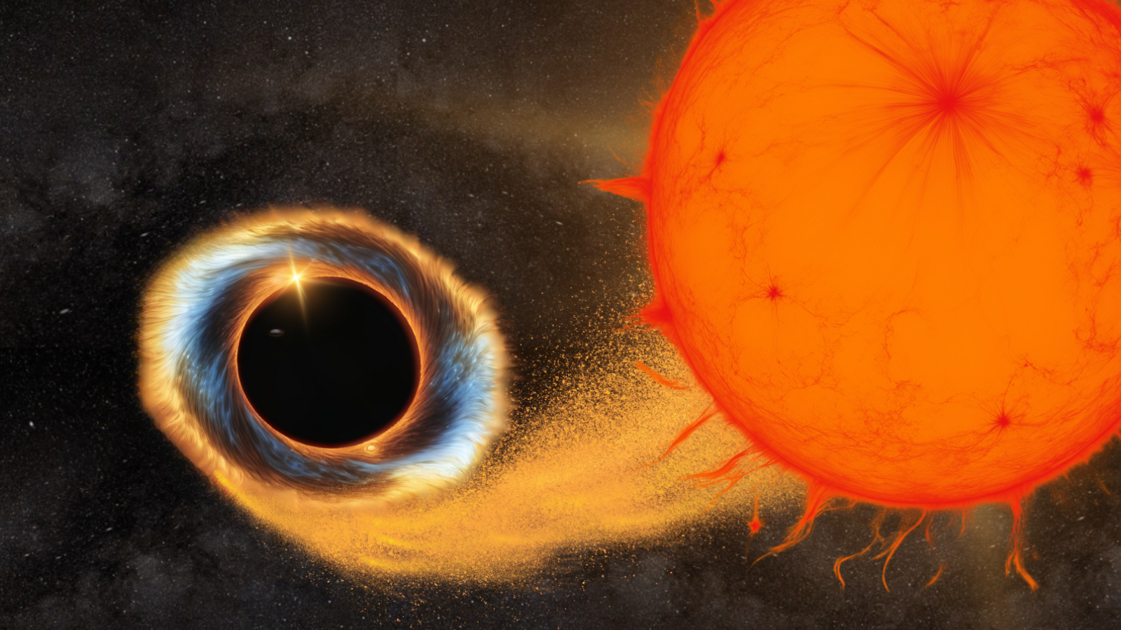 A nave espacial caçadora de exoplanetas da NASA ouve uma estrela gigante vermelha ‘cantando’ para seu buraco negro parceiro
