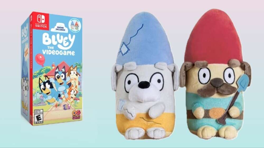 Pacote de pelúcia Bluey Gnome exclusivo da Amazon para switch tem quase 50% de desconto