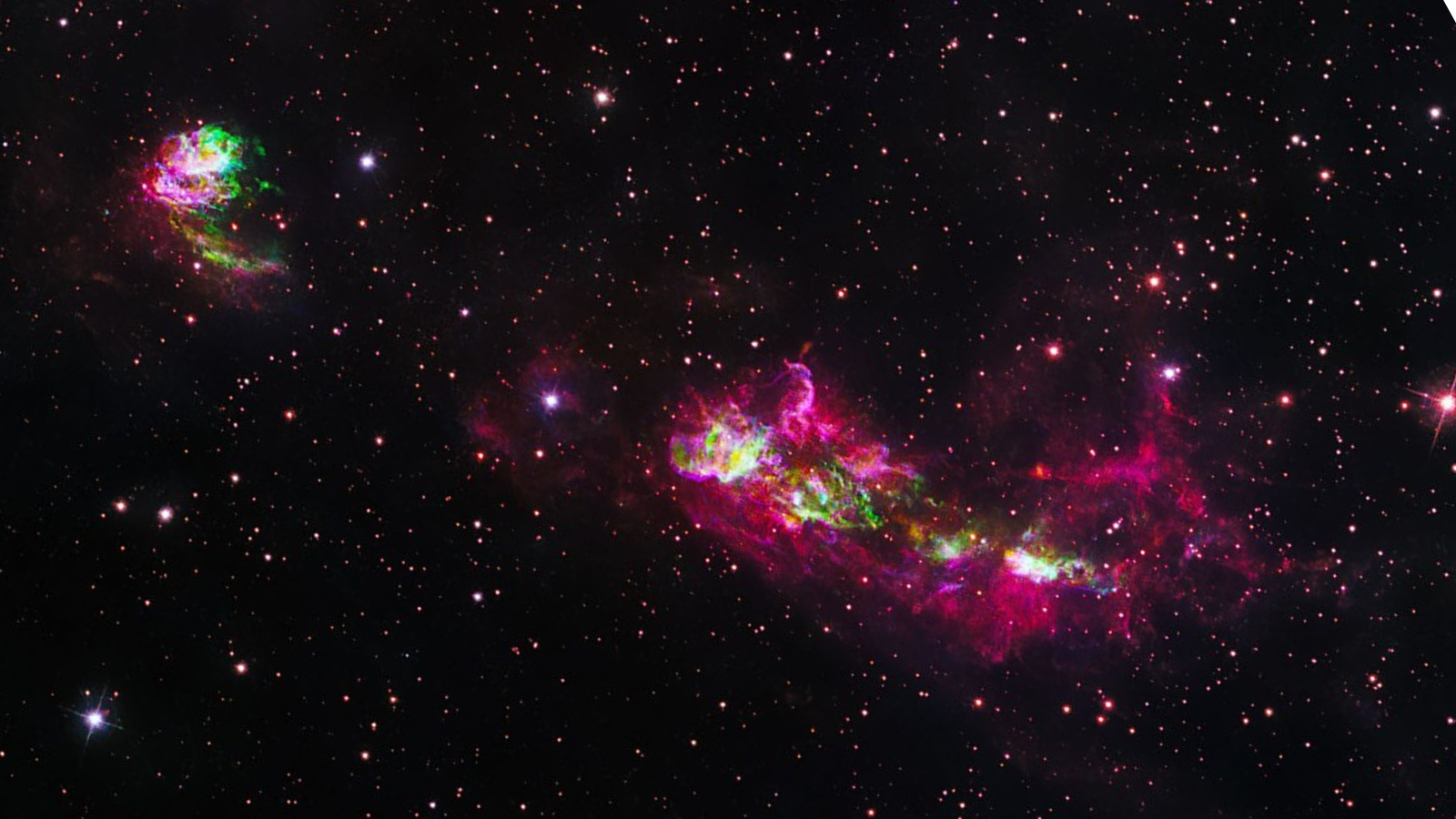 Telescópio Hubble observa estrela explodir jato de gás quente com 32 anos-luz de comprimento