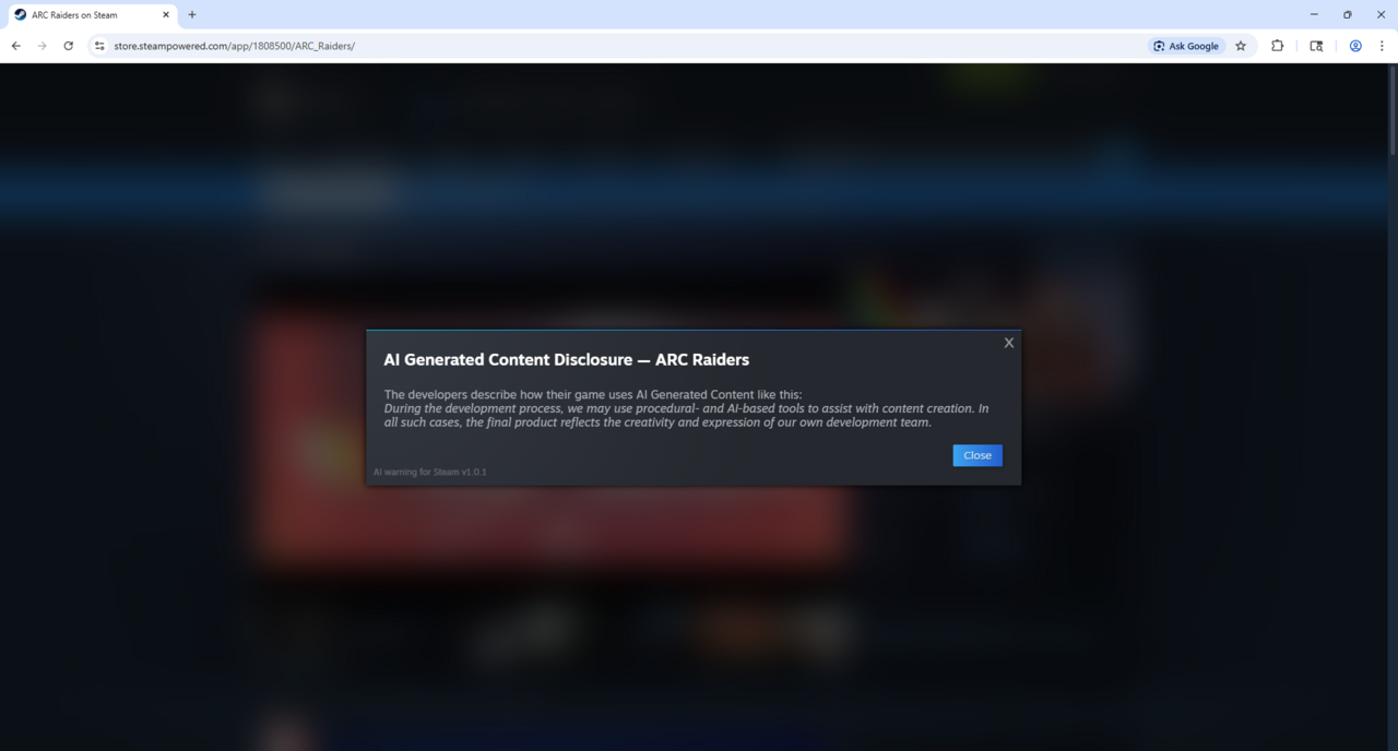 Esta extensão do navegador irá avisá-lo claramente se um jogo Steam usar IA