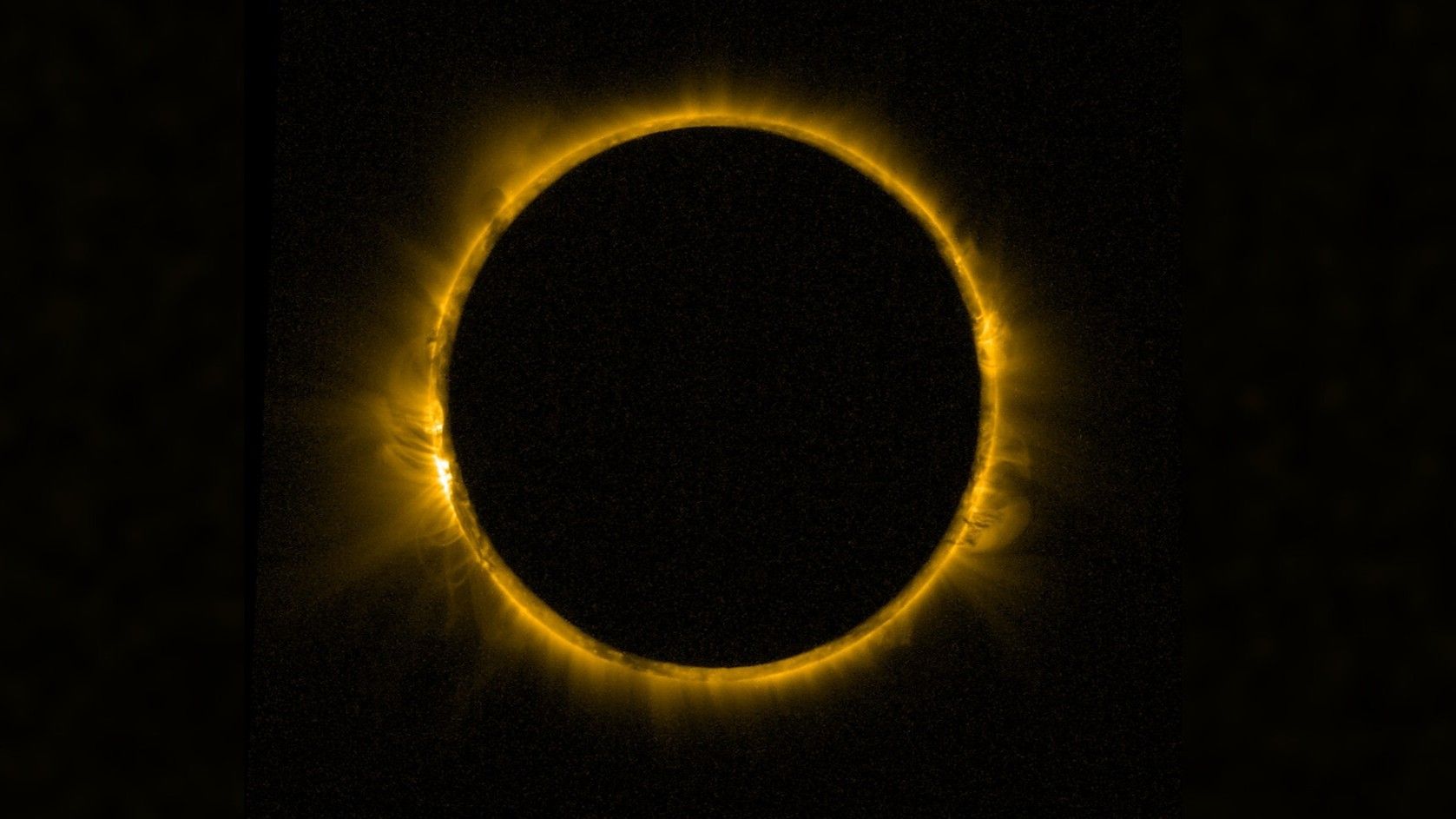 Eclipse do anel de fogo em chamas visto do espaço, foto do dia de 20 de fevereiro de 2026