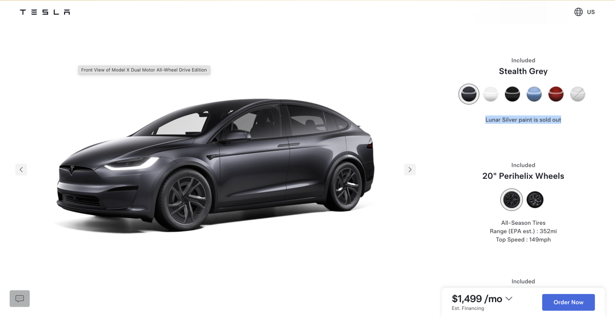 Tesla Model S e Model X perdem sua opção de pintura mais cara