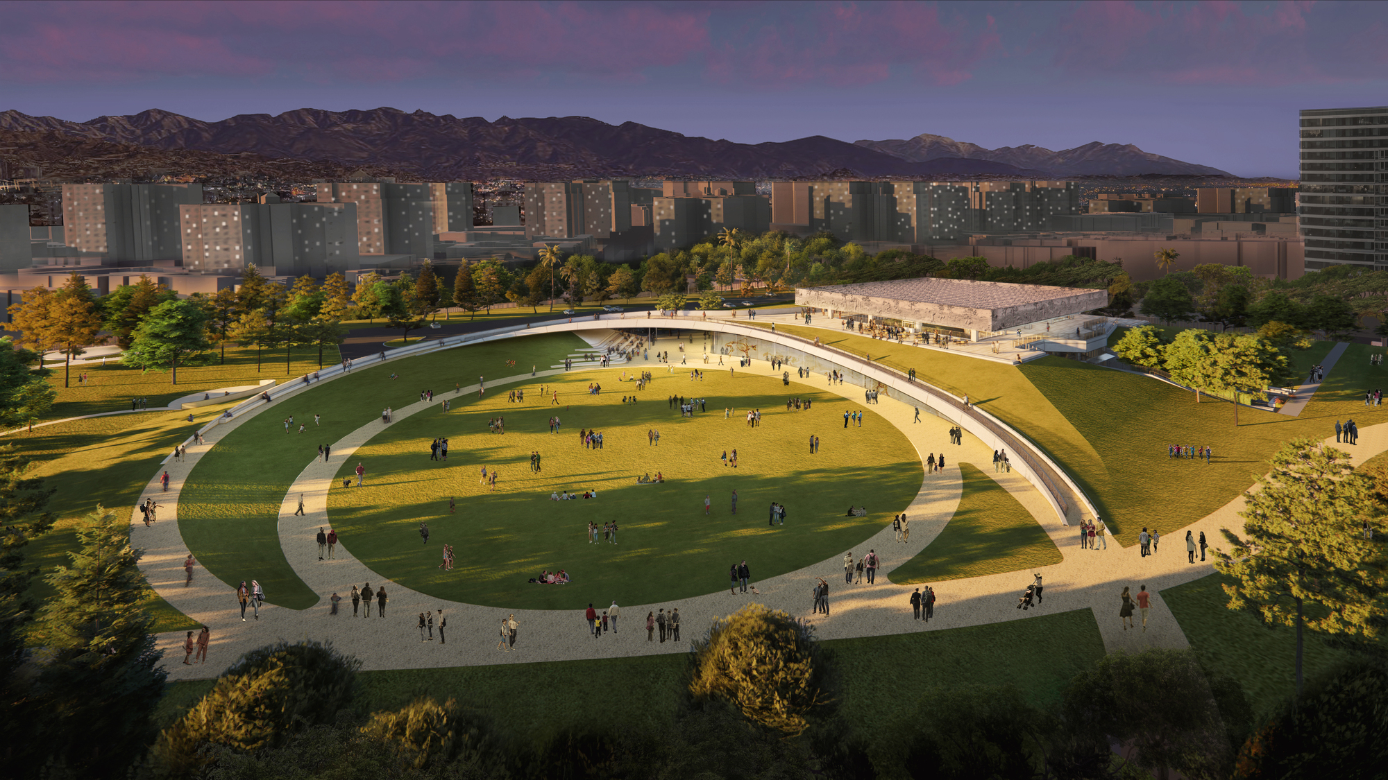 WEISS/MANFREDI revela projetos atualizados para transformação de La Brea Tar Pits em Los Angeles