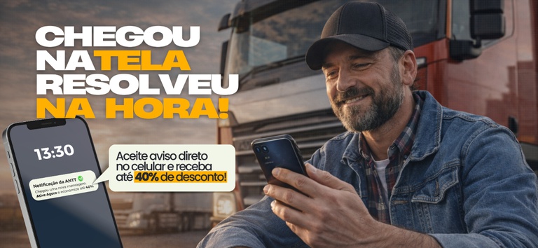 Transportadores podem pagar 40% menos em multas ao aderir à notificação eletrônica da ANTT — Agência Nacional de Transportes Terrestres