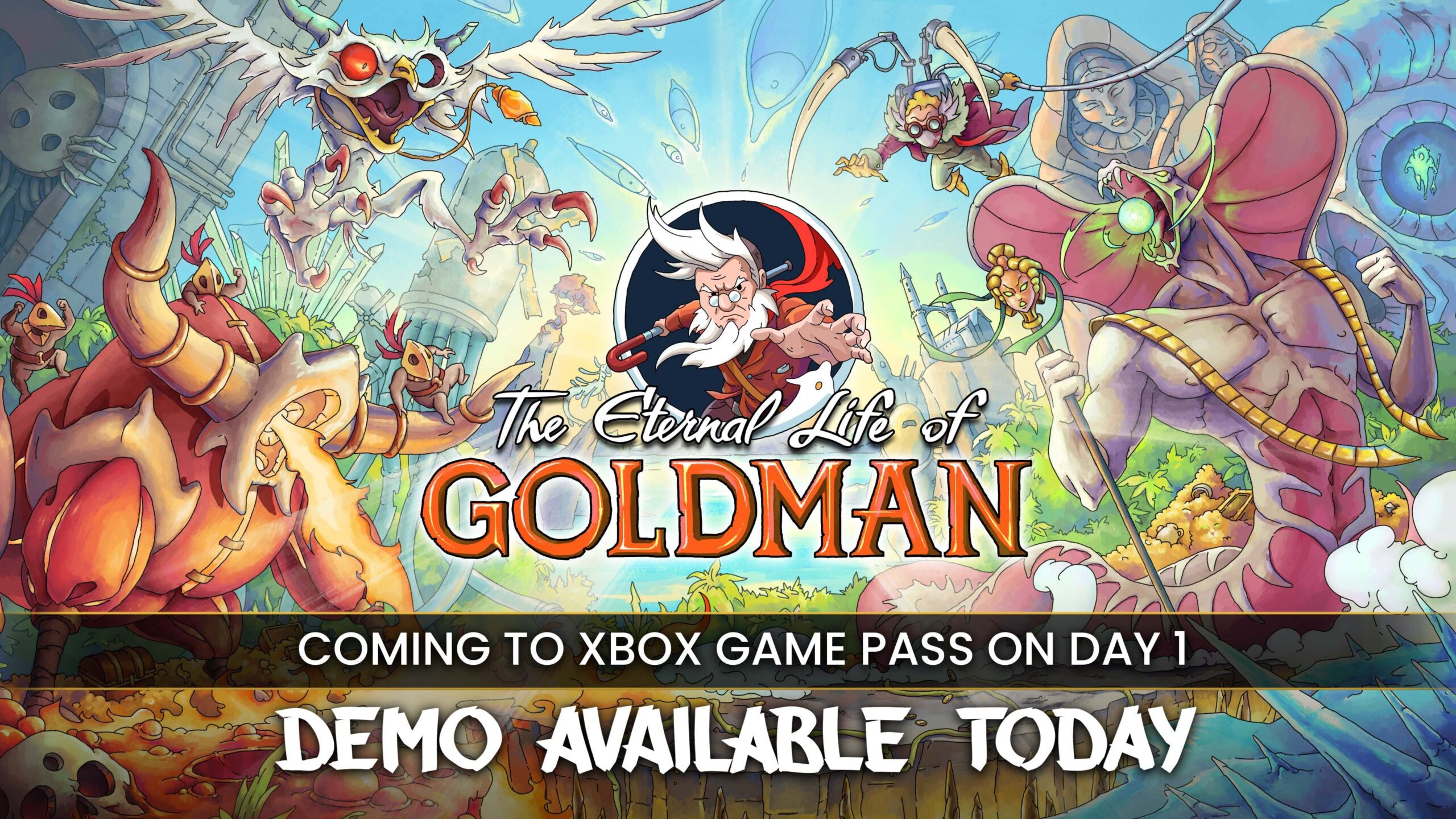 A Vida Eterna de Goldman chegando ao Game Pass no primeiro dia; Demonstração da série Xbox já disponível