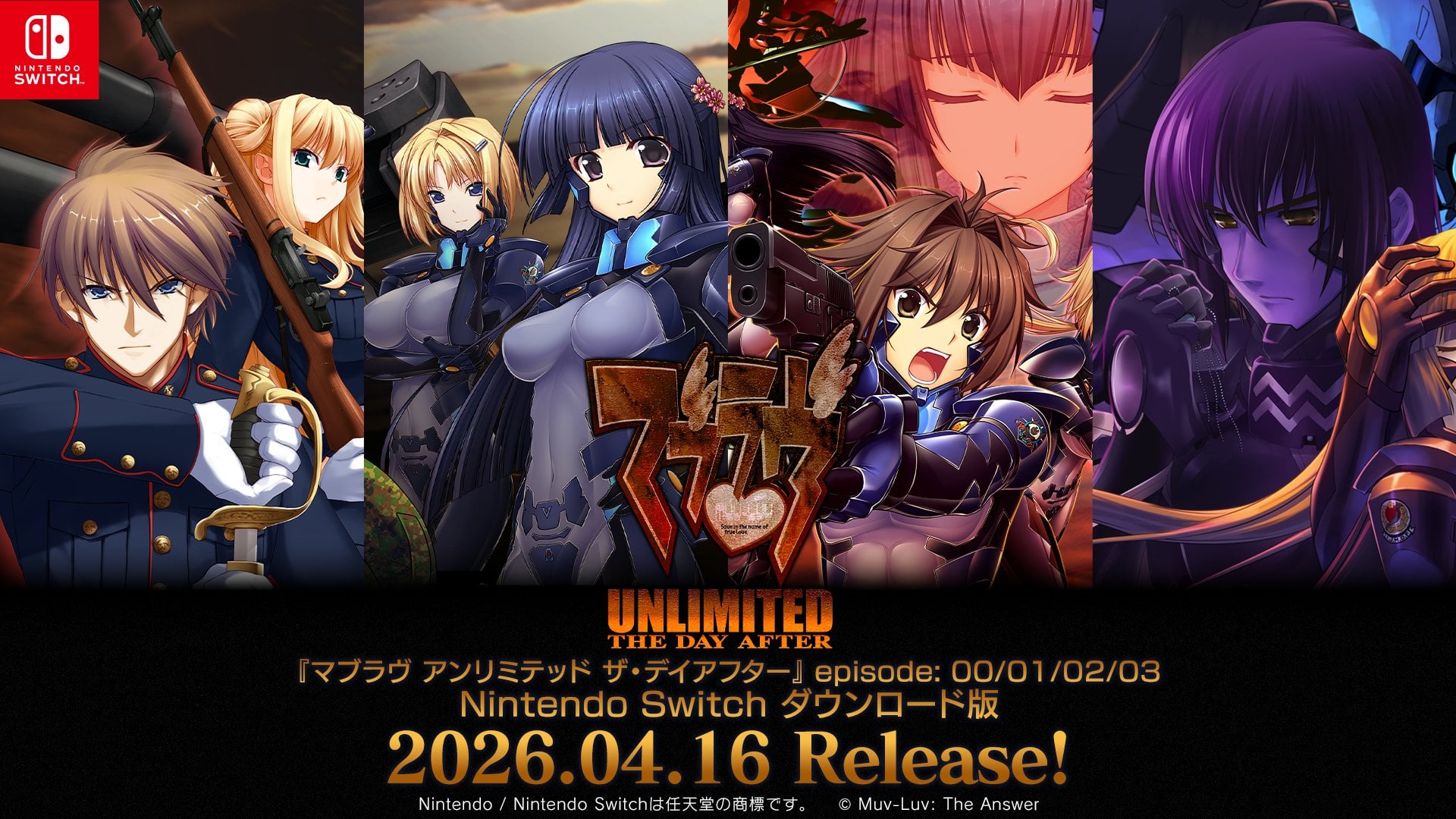 Versões independentes de Muv-Luv Unlimited: The Day After para Switch serão lançadas em 16 de abril