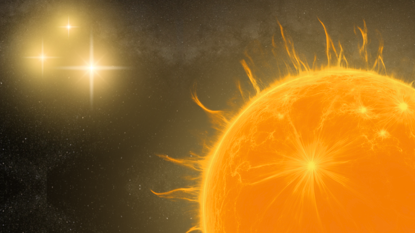 Este sistema estelar quádruplo recorde é tão lotado que poderia caber entre Júpiter e o nosso sol