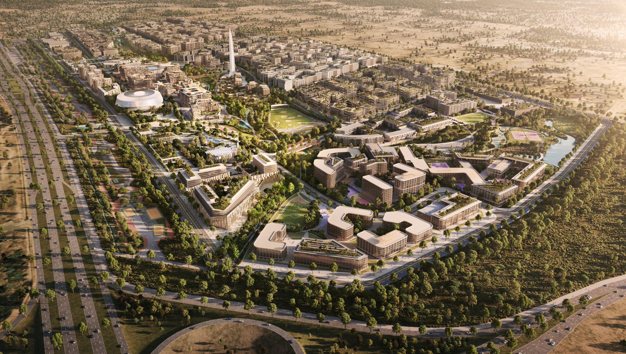 Plano diretor de Benoy’s City Walk em Abuja apresenta distrito de uso misto com a torre mais alta da África