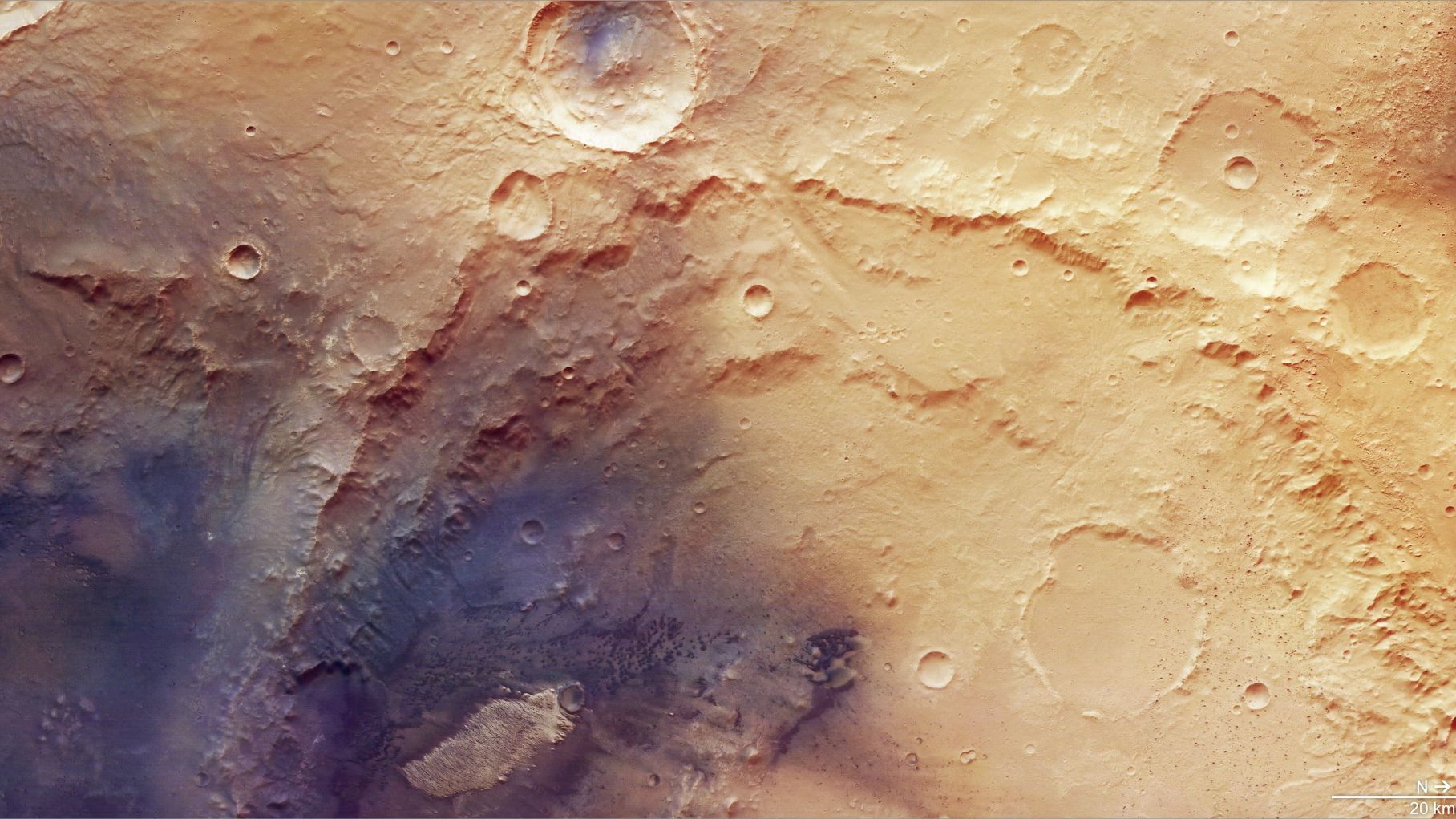 Impressionante imagem de Marte destaca uma das regiões com crateras mais antigas do Planeta Vermelho