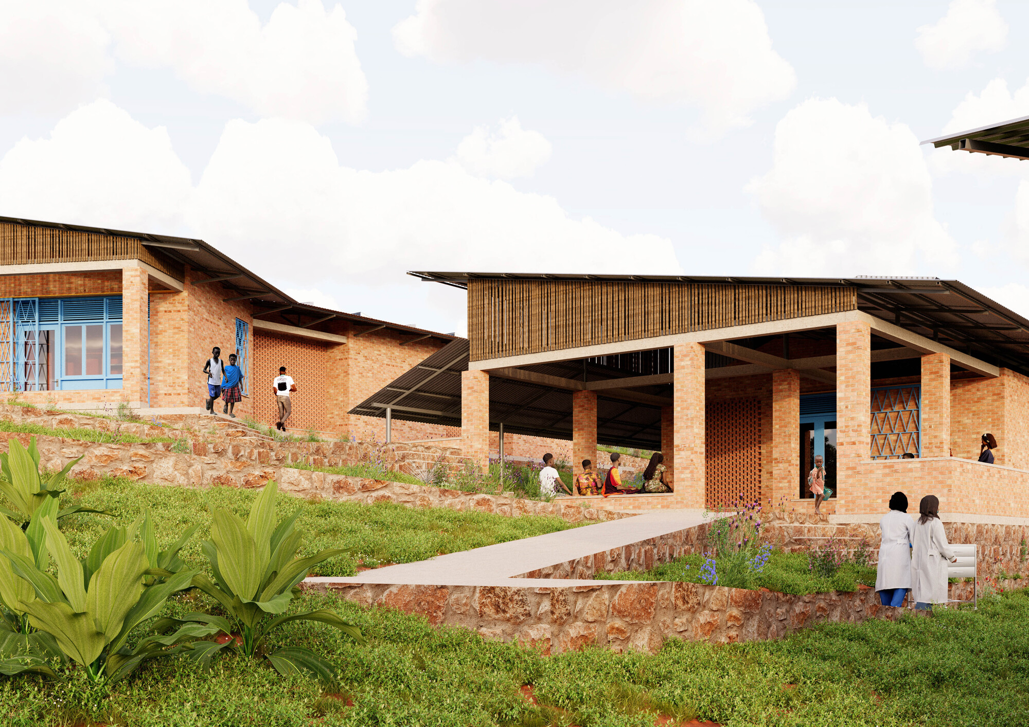 Kéré Architecture projeta centro de saúde no Burundi usando materiais regionais e construção comunitária