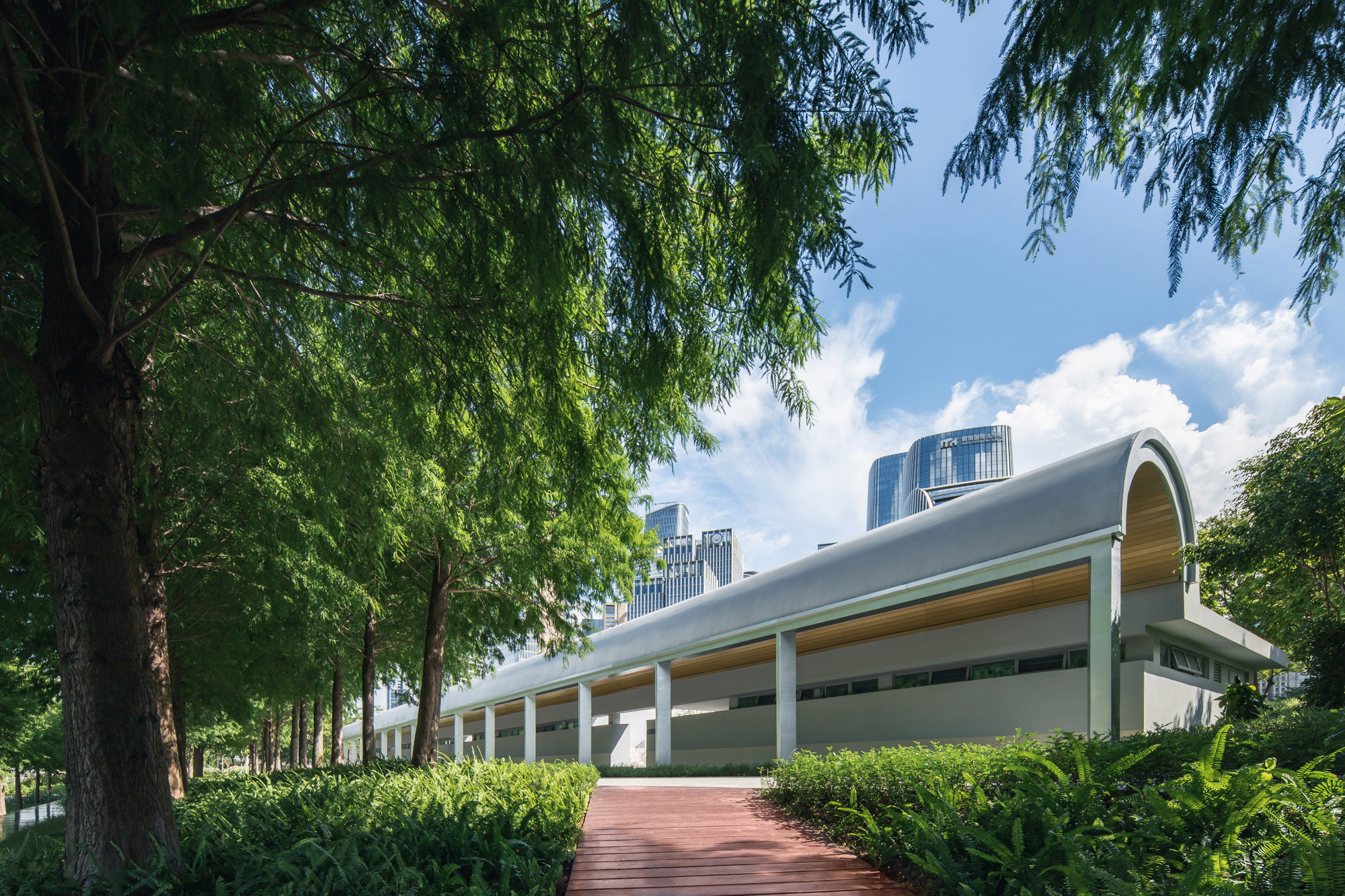 Três pavilhões de serviço do Parque Guiwan / Hang Cheng Studio