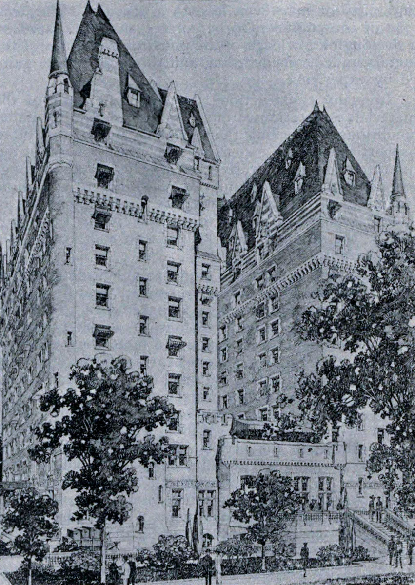 1913 – Projeto não construído para Hotel Qu’appelle, Regina, Saskatchewan – Arquitetura de Saskatchewan