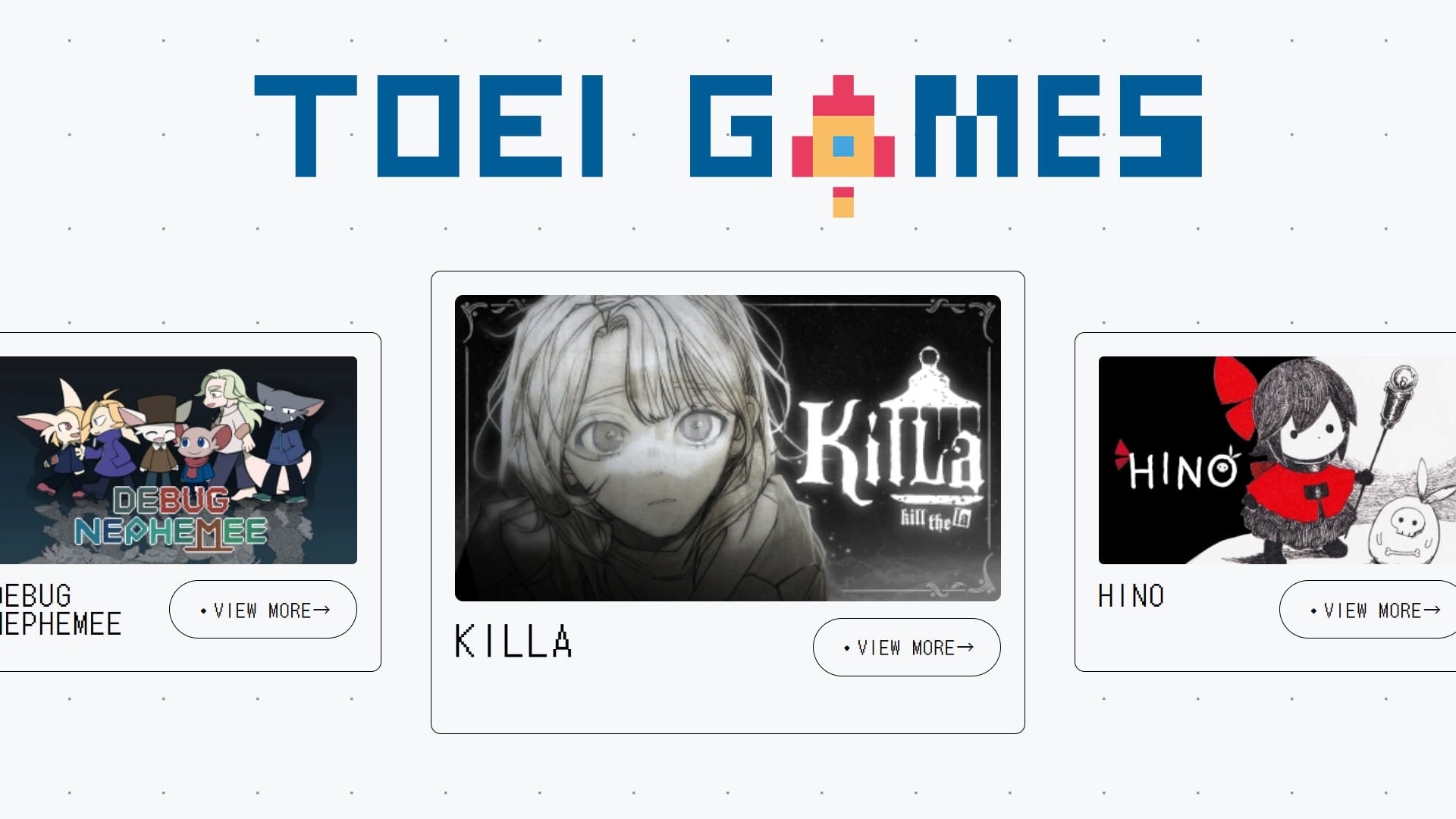 Toei Games anuncia os três primeiros títulos publicados – KILLA, HINO e DEBUG NEPHEMEE