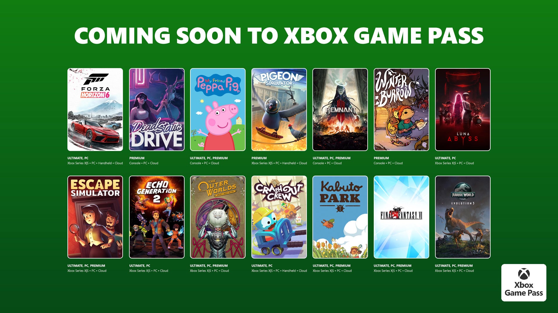 Game Pass adiciona Forza Horizon 6, Escape Simulator, Jurassic World Evolution 3 e muito mais do final de maio ao início de junho