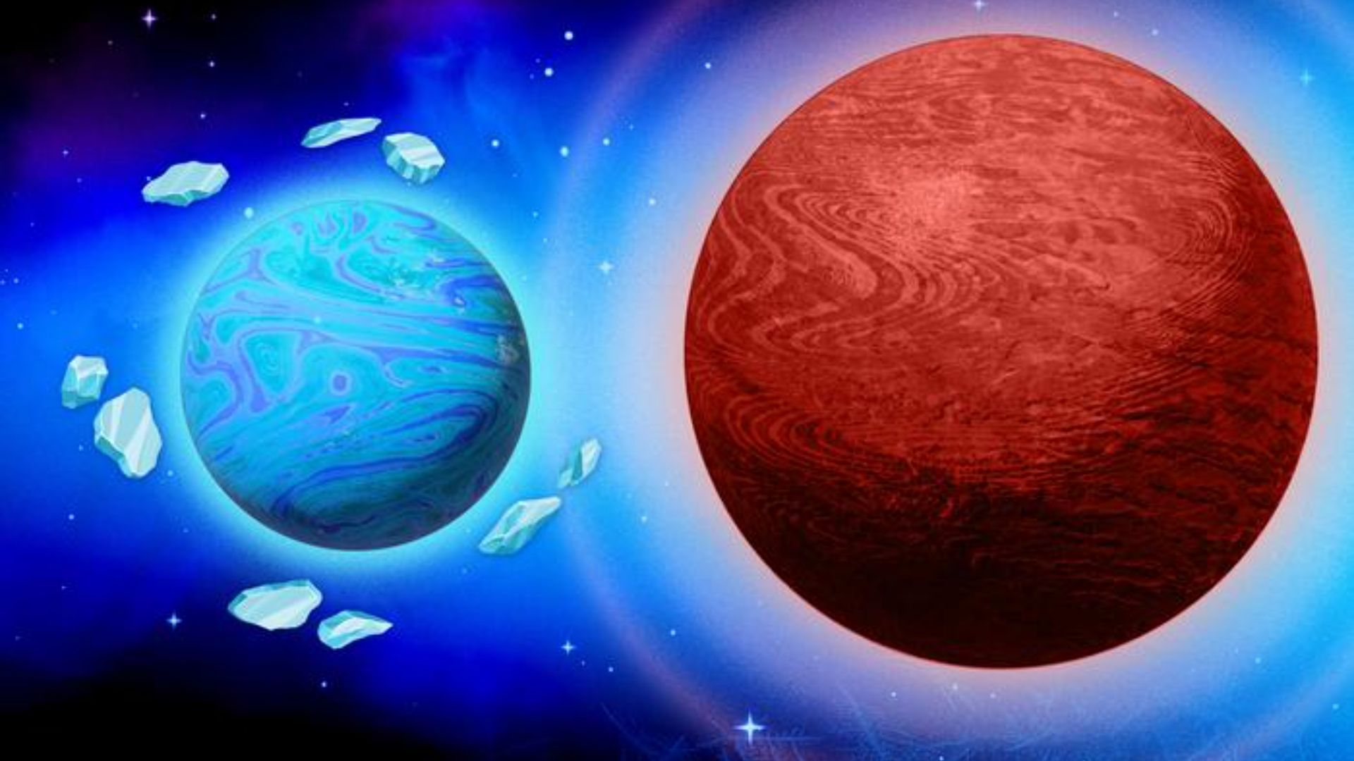 Como um estranho casal de exoplanetas sobreviveu viajando juntos vindo do frio