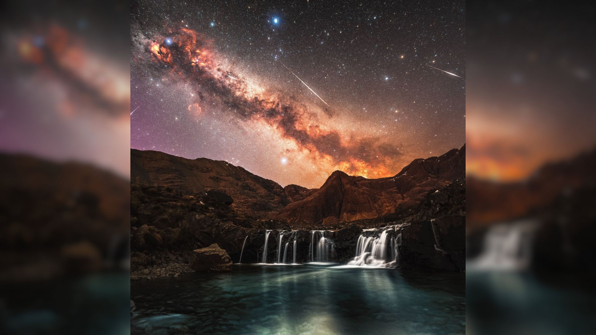 ‘Nada menos que mágico’: astrofotógrafo captura meteoros Líridas ao lado da Via Láctea