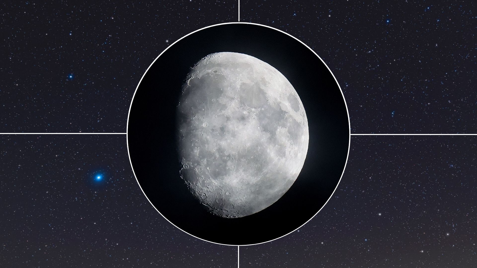 Qual é a estrela branco-azulada próxima à lua em 26 de maio?