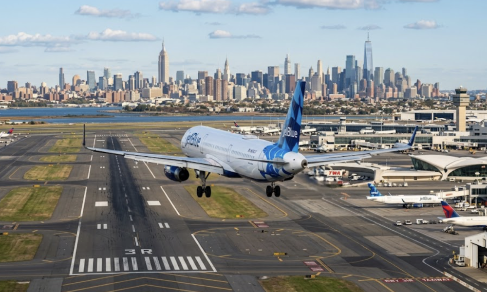 Avião de passageiros JetBlue atingido por drone na abordagem JFK